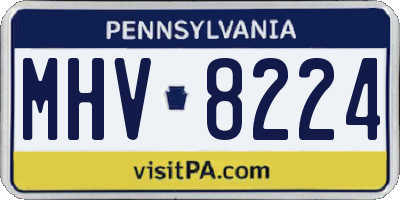 PA license plate MHV8224