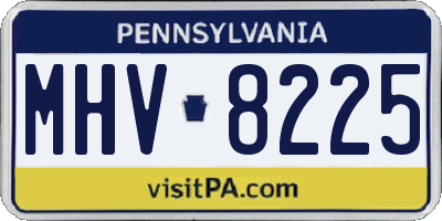 PA license plate MHV8225