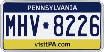 PA license plate MHV8226