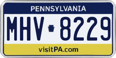 PA license plate MHV8229