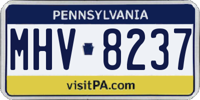 PA license plate MHV8237