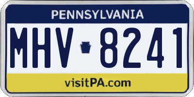 PA license plate MHV8241