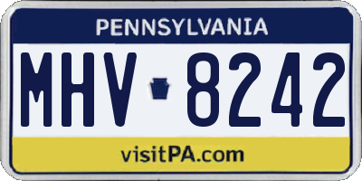 PA license plate MHV8242