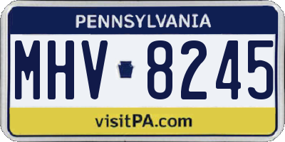 PA license plate MHV8245