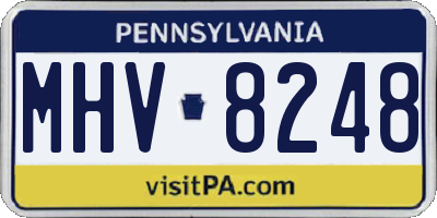 PA license plate MHV8248