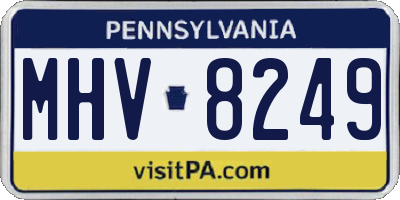 PA license plate MHV8249