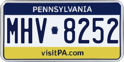 PA license plate MHV8252