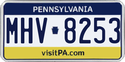 PA license plate MHV8253