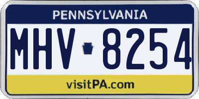 PA license plate MHV8254