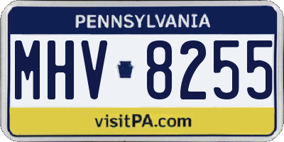 PA license plate MHV8255