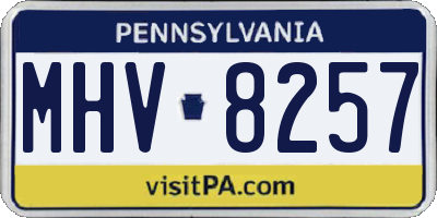 PA license plate MHV8257