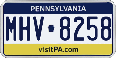 PA license plate MHV8258
