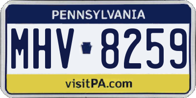 PA license plate MHV8259