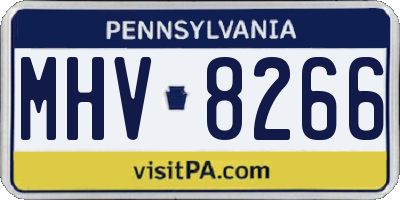 PA license plate MHV8266
