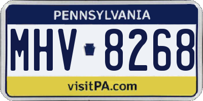 PA license plate MHV8268