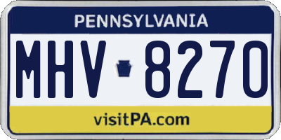 PA license plate MHV8270