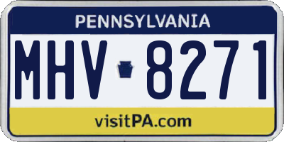 PA license plate MHV8271