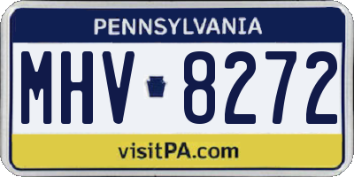 PA license plate MHV8272