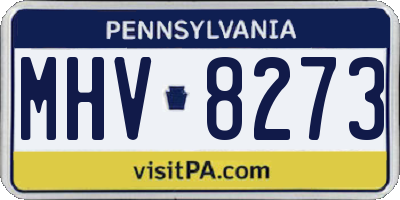 PA license plate MHV8273