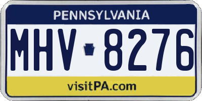 PA license plate MHV8276