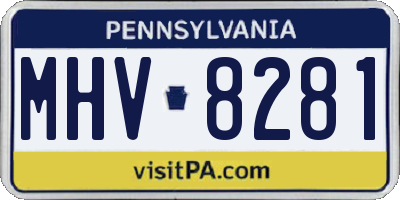 PA license plate MHV8281