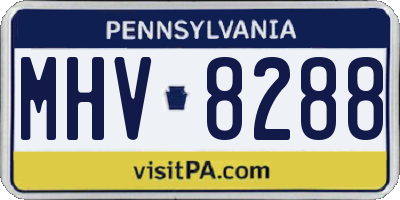 PA license plate MHV8288