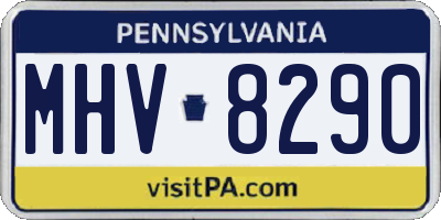 PA license plate MHV8290
