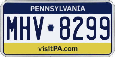PA license plate MHV8299