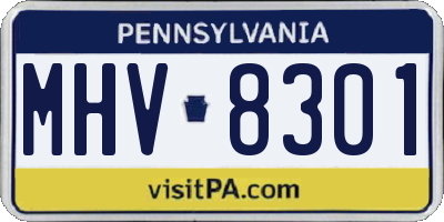 PA license plate MHV8301