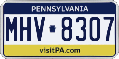 PA license plate MHV8307