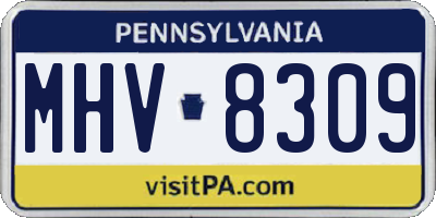PA license plate MHV8309