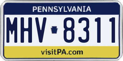 PA license plate MHV8311