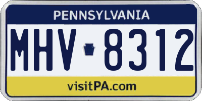 PA license plate MHV8312