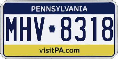 PA license plate MHV8318