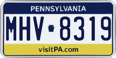 PA license plate MHV8319