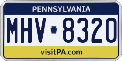 PA license plate MHV8320