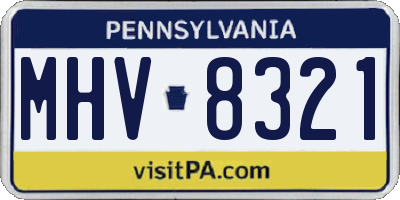 PA license plate MHV8321