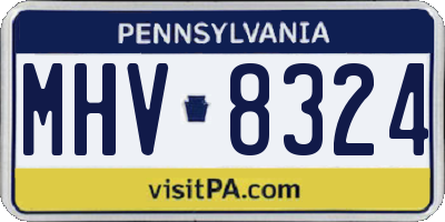 PA license plate MHV8324