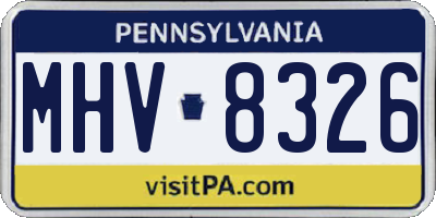 PA license plate MHV8326