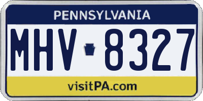 PA license plate MHV8327