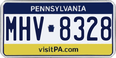 PA license plate MHV8328