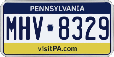 PA license plate MHV8329