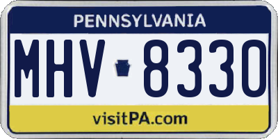 PA license plate MHV8330