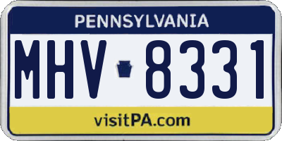 PA license plate MHV8331
