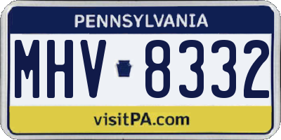 PA license plate MHV8332