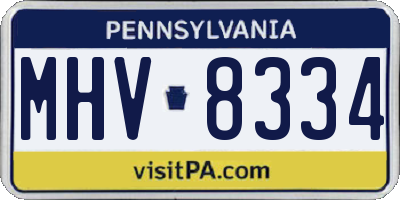 PA license plate MHV8334