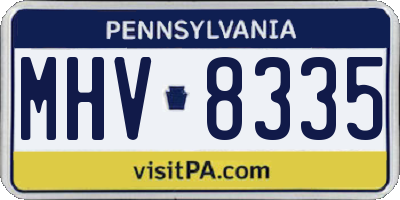 PA license plate MHV8335