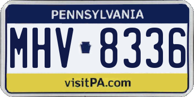 PA license plate MHV8336