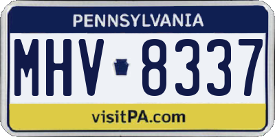 PA license plate MHV8337