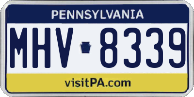 PA license plate MHV8339